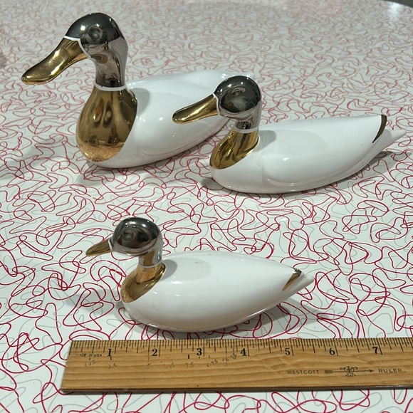 Set of 3 Ceramic Mallard Duck Figurines Made in Portugal - Picture 6 of 10